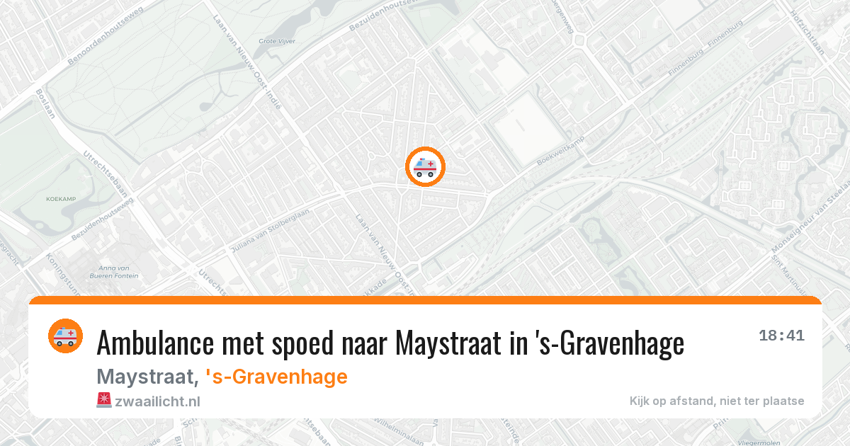 Ambulance met spoed naar Maystraat in 's-Gravenhage — 3 jul 2026