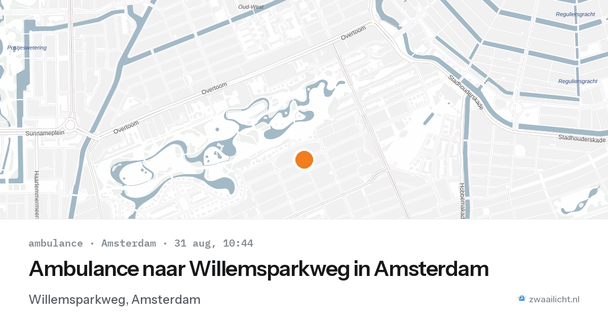 Ambulance naar Willemsparkweg in Amsterdam — 31 aug 2026