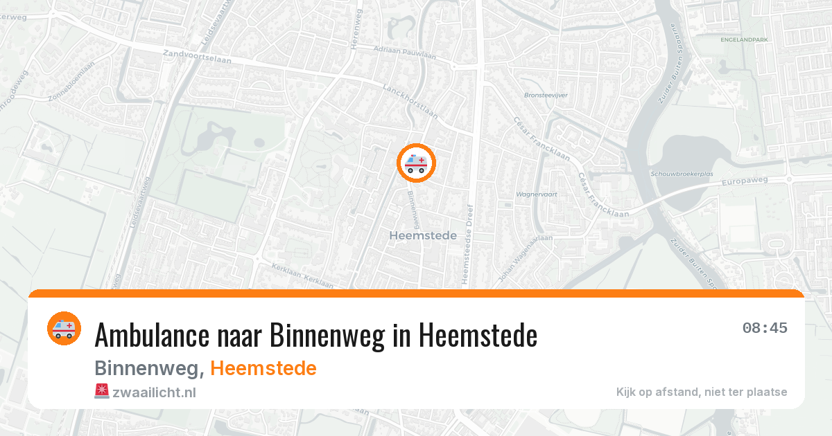 Ambulance naar Binnenweg in Heemstede — 8 aug 2026