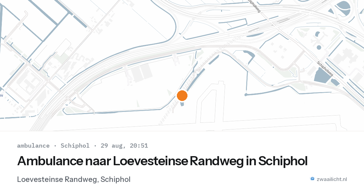 Ambulance naar Loevesteinse Randweg in Schiphol — 29 aug 2026
