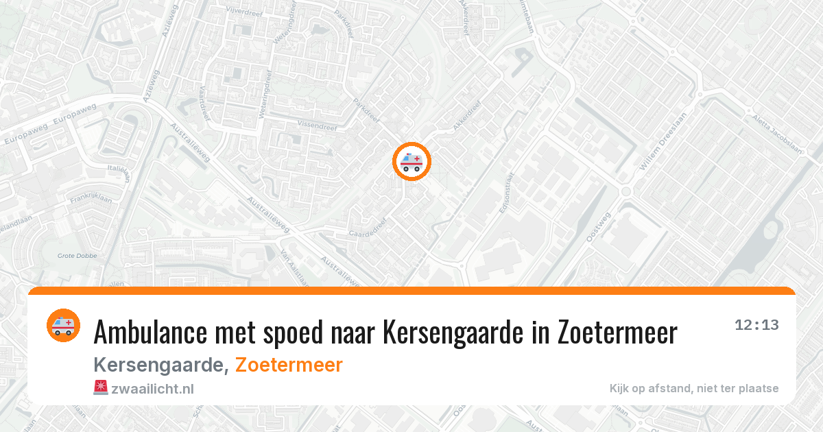 Ambulance met spoed naar Kersengaarde in Zoetermeer — 19 apr 2026