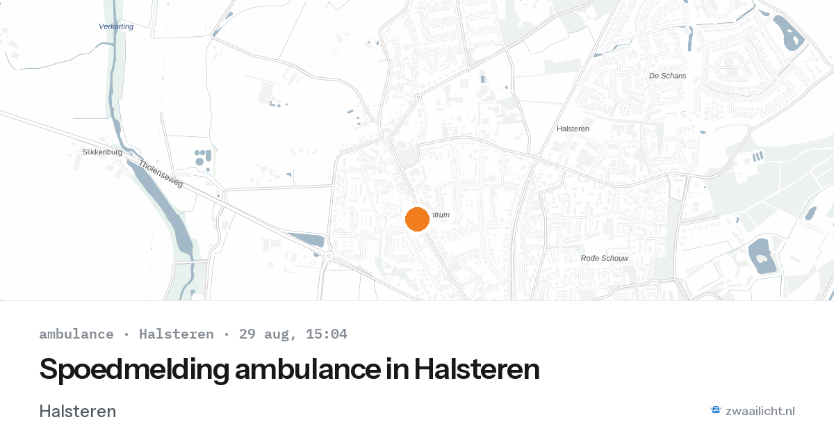 Spoedmelding ambulance in Halsteren — 29 aug 2026