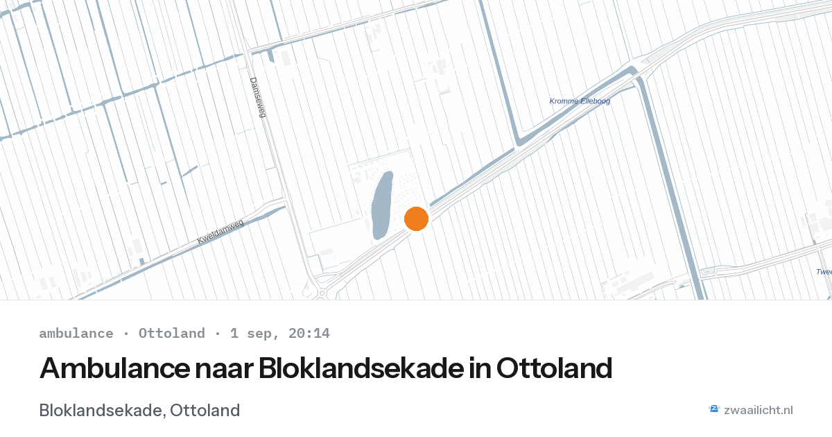 Ambulance naar Bloklandsekade in Ottoland — 1 sep 2026