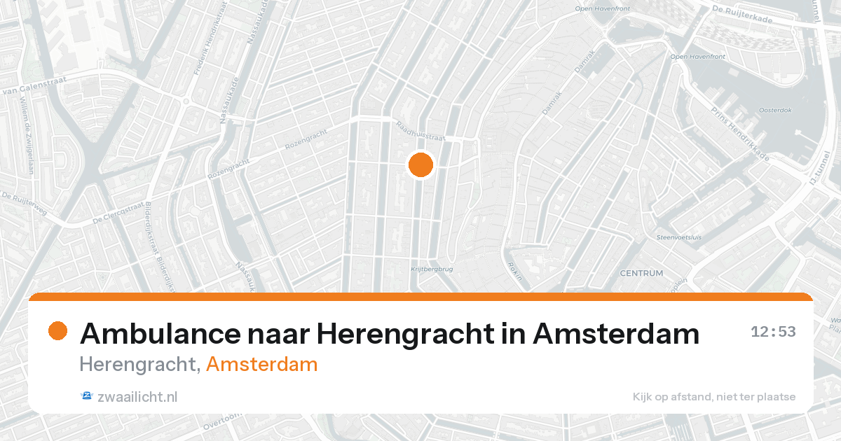 Ambulance naar Herengracht in Amsterdam — 20 aug 2026