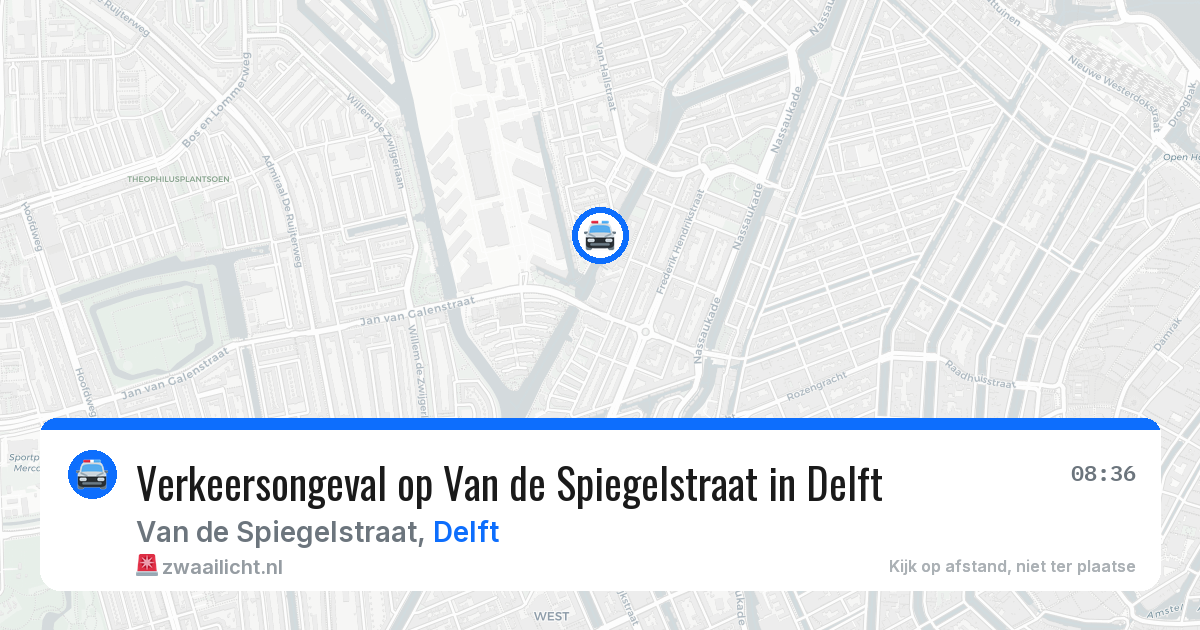 Verkeersongeval op Van de Spiegelstraat in Delft — 21 jan 2026