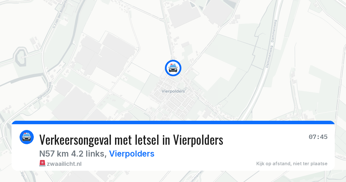 Verkeersongeval met letsel in Vierpolders — 22 jun 2026