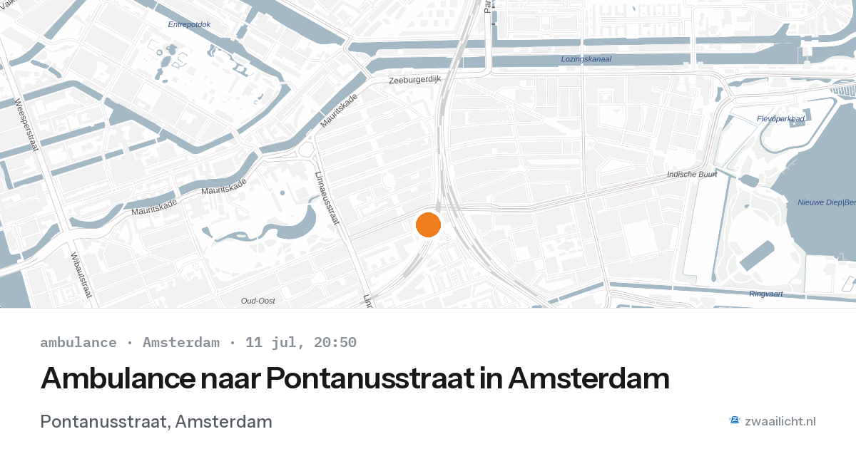 Ambulance naar Pontanusstraat in Amsterdam — 11 jul 2026