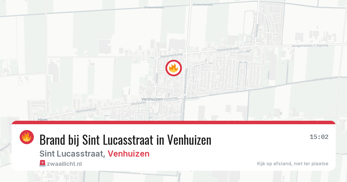Brand bij Sint Lucasstraat in Venhuizen — 17 jun 2026