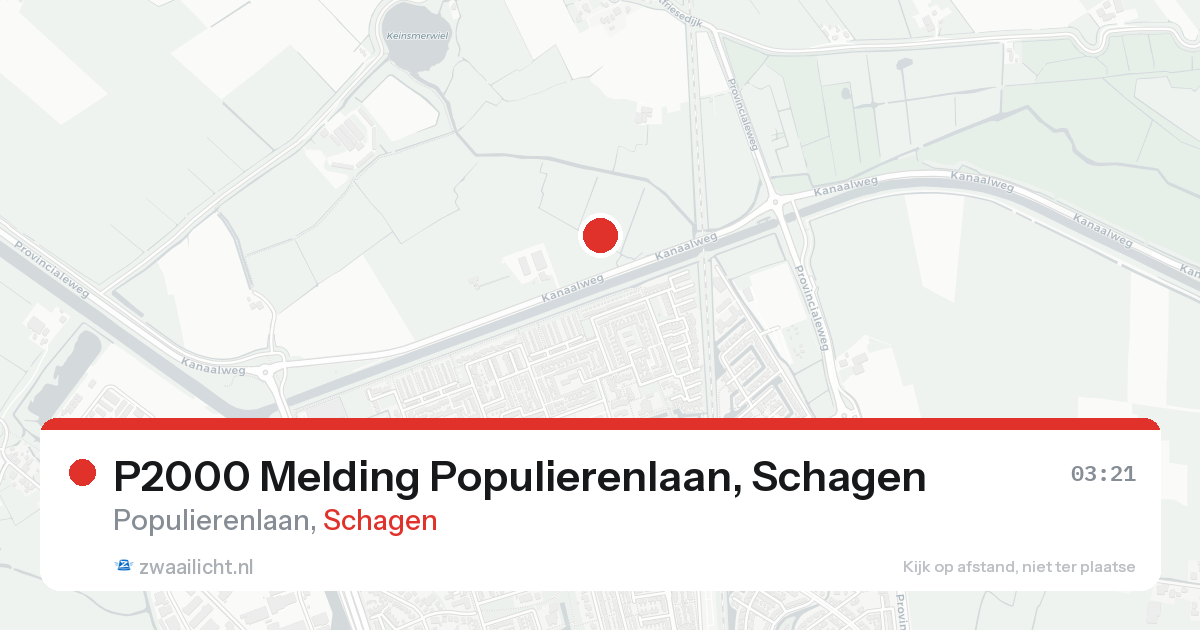 P2000 Melding Populierenlaan, Schagen — 1 feb 2026