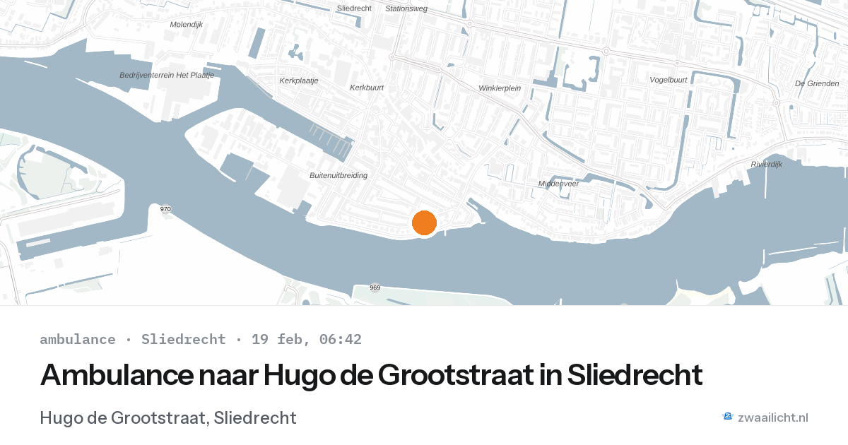 Ambulance naar Hugo de Grootstraat in Sliedrecht — 19 feb 2026