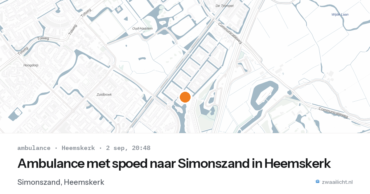 Ambulance met spoed naar Simonszand in Heemskerk — 2 sep 2026