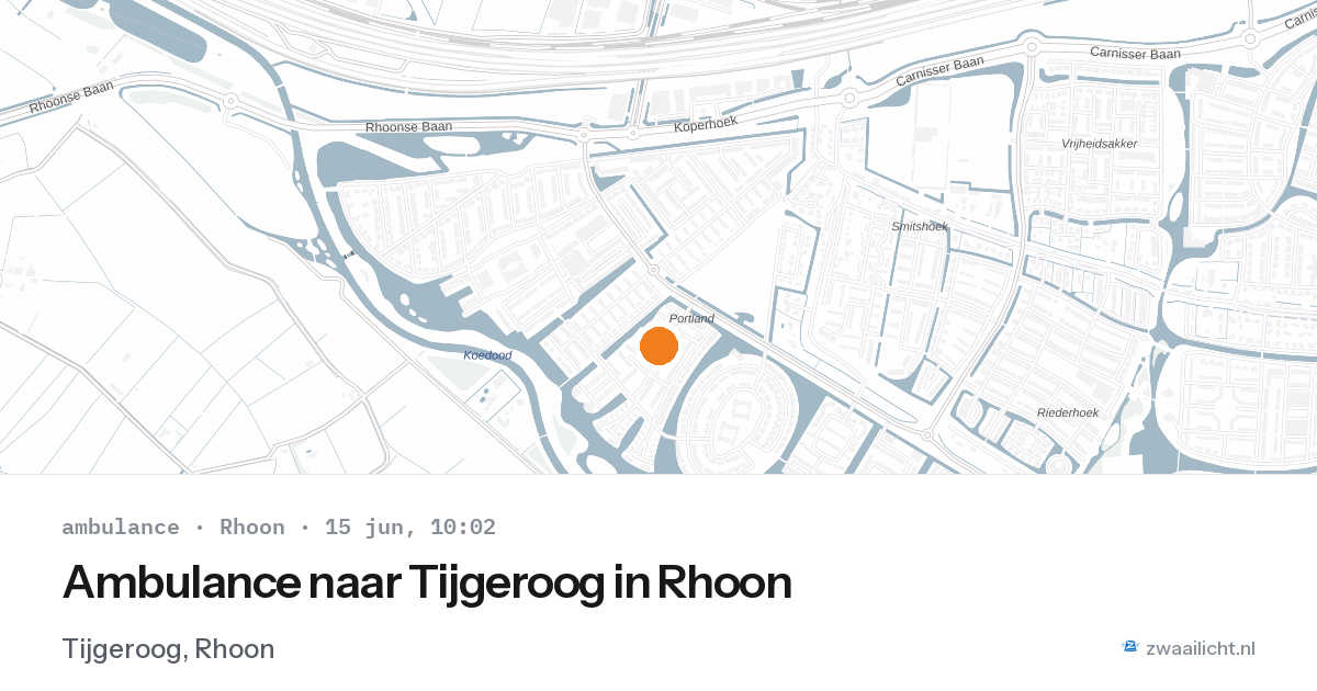 Ambulance naar Tijgeroog in Rhoon — 15 jun 2026