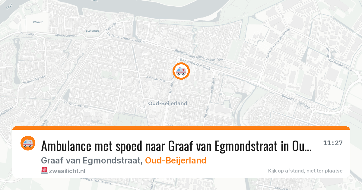 Ambulance met spoed naar Graaf van Egmondstraat in Oud-Beijerland — 14 jul 2026