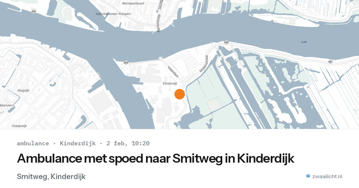 Ambulance met spoed naar Smitweg in Kinderdijk — 2 feb 2026