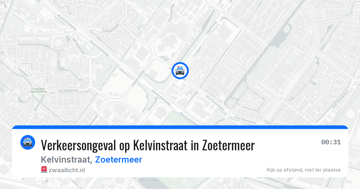 Verkeersongeval op Kelvinstraat in Zoetermeer — 5 jul 2026