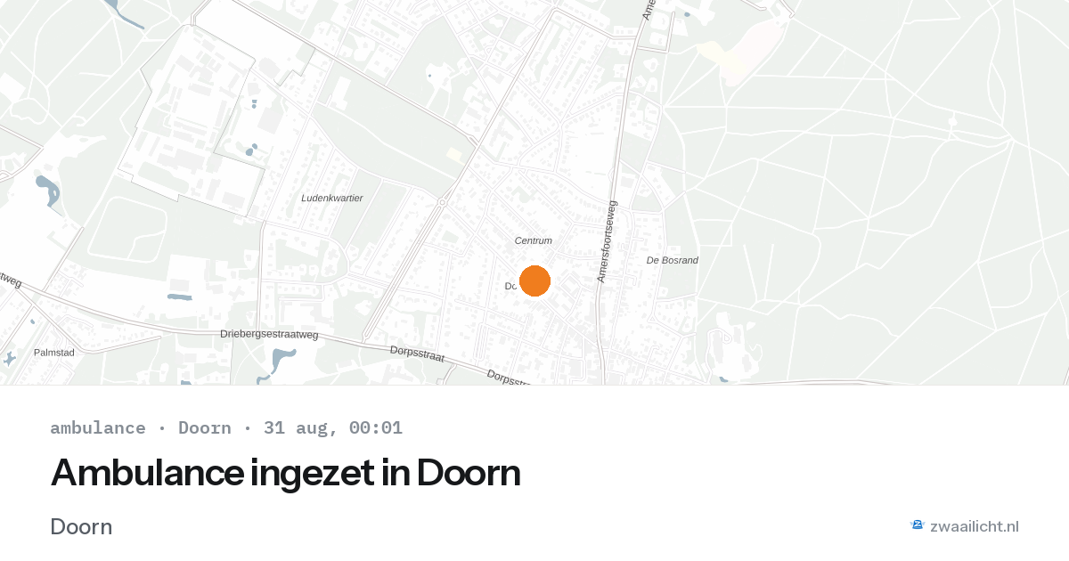 Ambulance ingezet in Doorn — 30 aug 2026