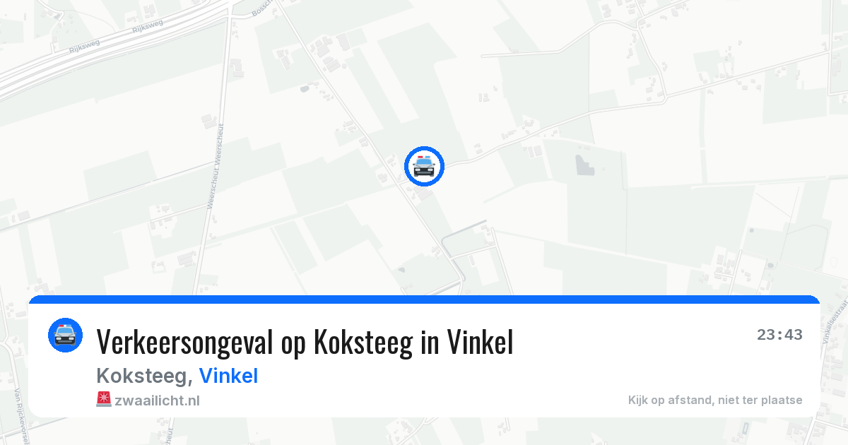 Verkeersongeval op Koksteeg in Vinkel — 21 mrt 2026