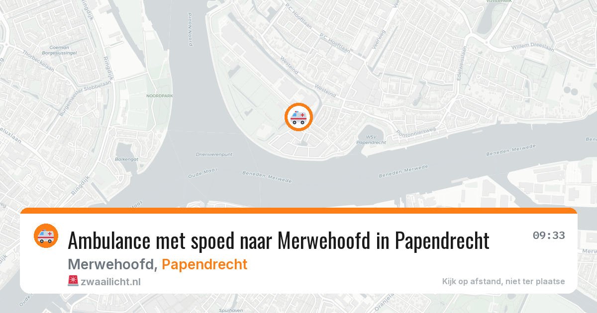 Ambulance met spoed naar Merwehoofd in Papendrecht — 23 mrt 2026