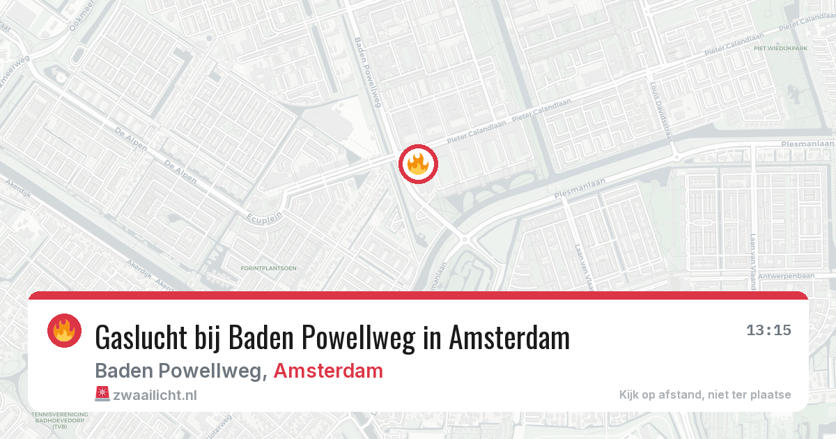 Gaslucht bij Baden Powellweg in Amsterdam — 8 feb 2026