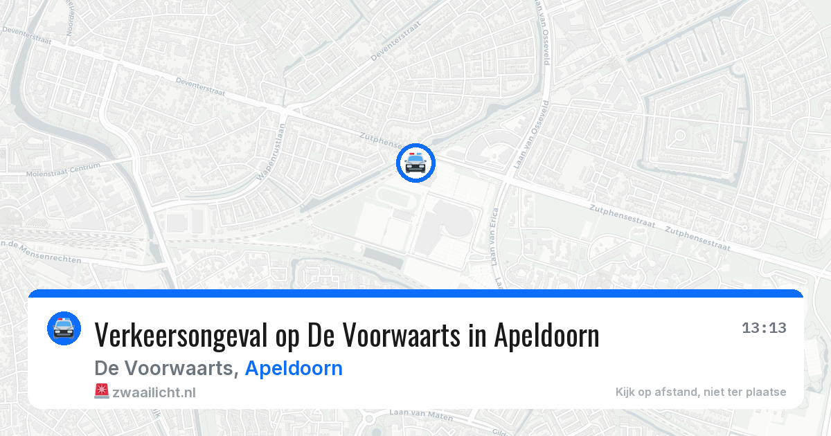 Verkeersongeval op De Voorwaarts in Apeldoorn — 8 jun 2026
