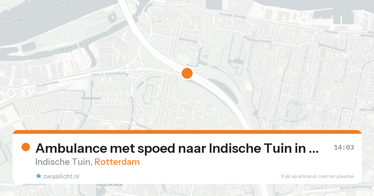 Ambulance met spoed naar Indische Tuin in Rotterdam — 16 aug 2026