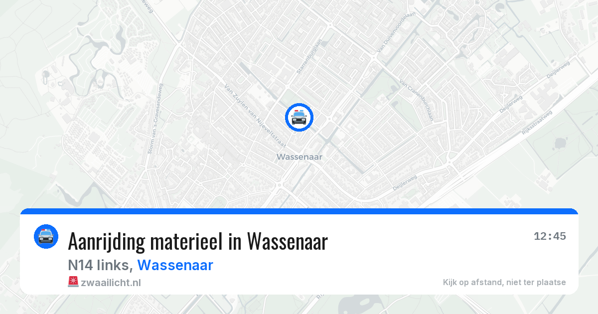 Aanrijding materieel in Wassenaar — 25 apr 2026