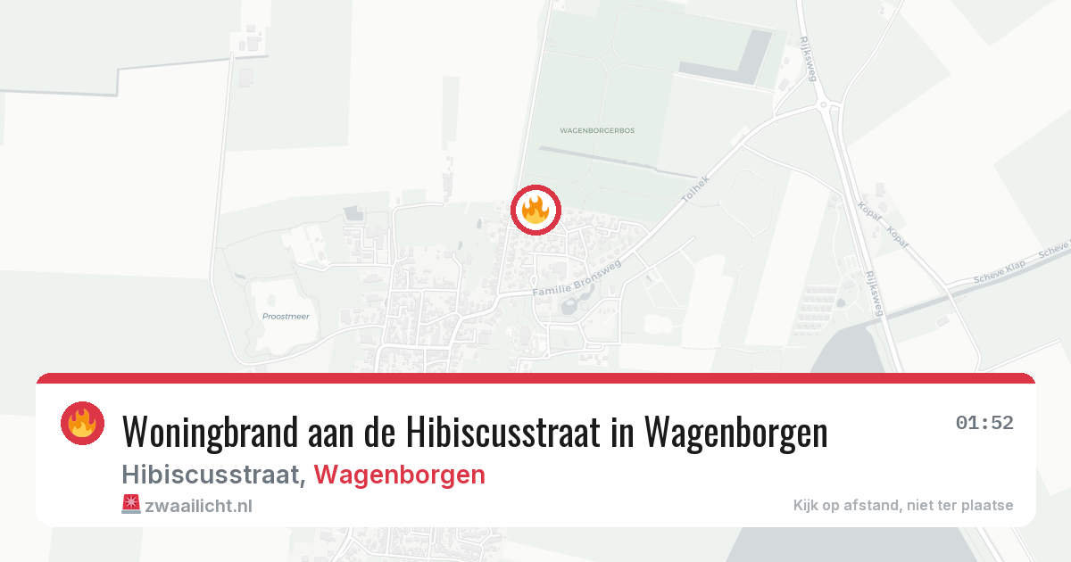Woningbrand aan de Hibiscusstraat in Wagenborgen — 20 jun 2026