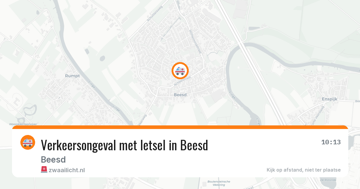 Verkeersongeval met letsel in Beesd — 14 jul 2026