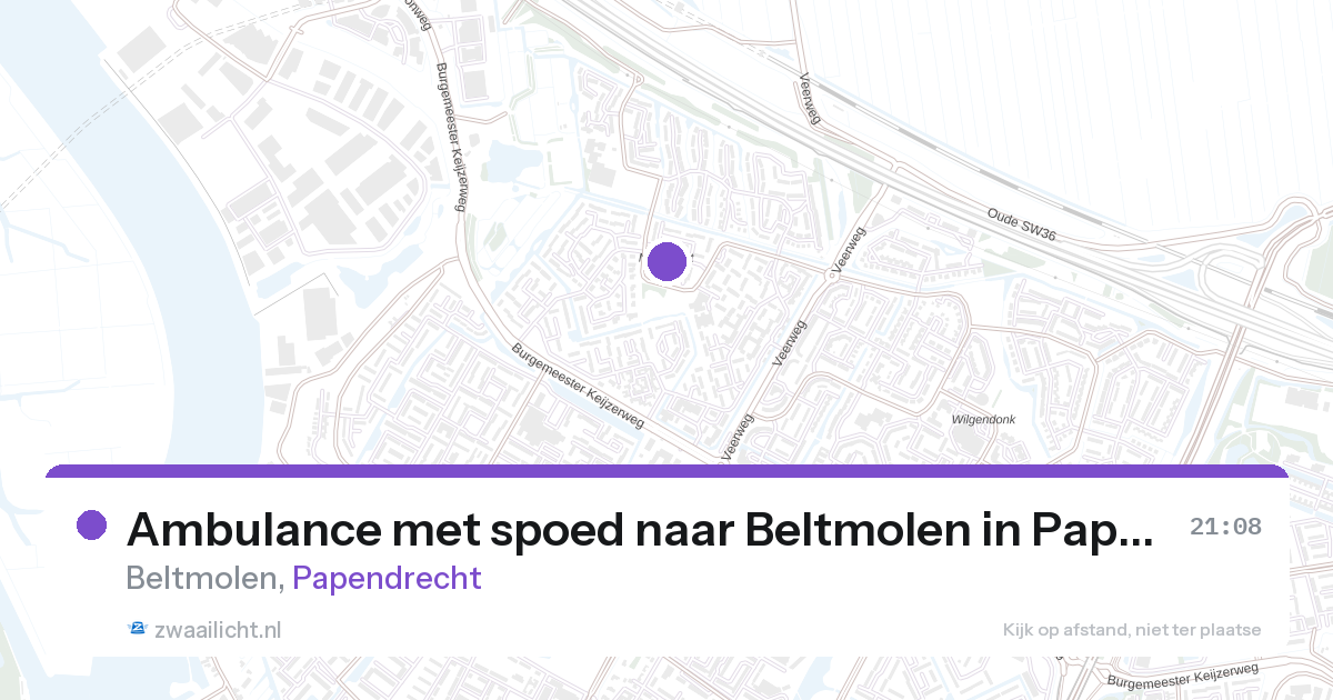 Ambulance met spoed naar Beltmolen in Papendrecht — 28 aug 2026