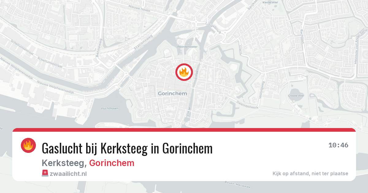 Gaslucht bij Kerksteeg in Gorinchem — 18 jul 2026