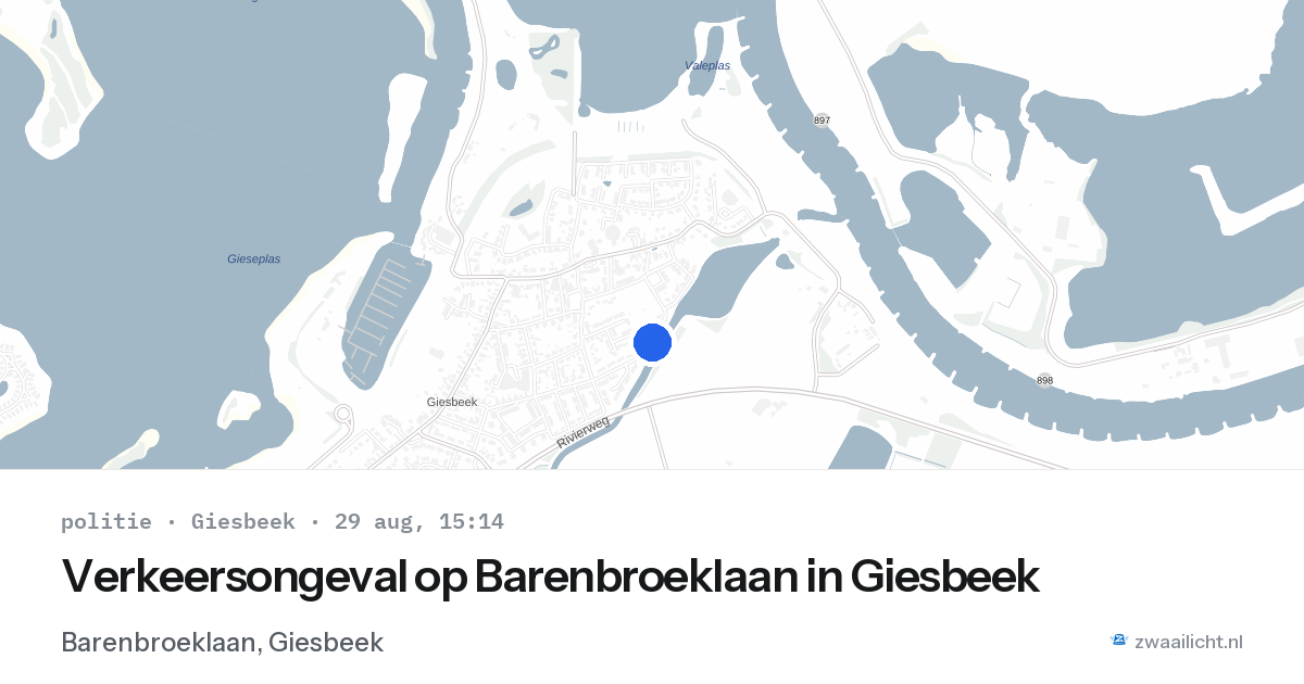 Verkeersongeval op Barenbroeklaan in Giesbeek — 29 aug 2026