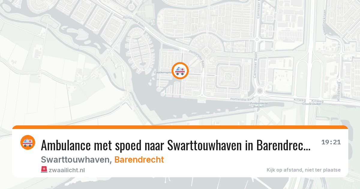 Ambulance met spoed naar Swarttouwhaven in Barendrecht — 20 apr 2026