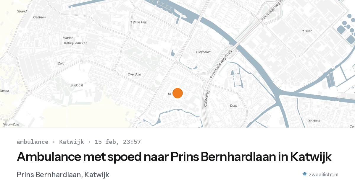Ambulance met spoed naar Prins Bernhardlaan in Katwijk — 15 feb 2026