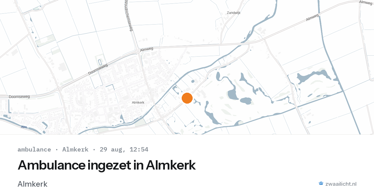 Ambulance ingezet in Almkerk — 29 aug 2026