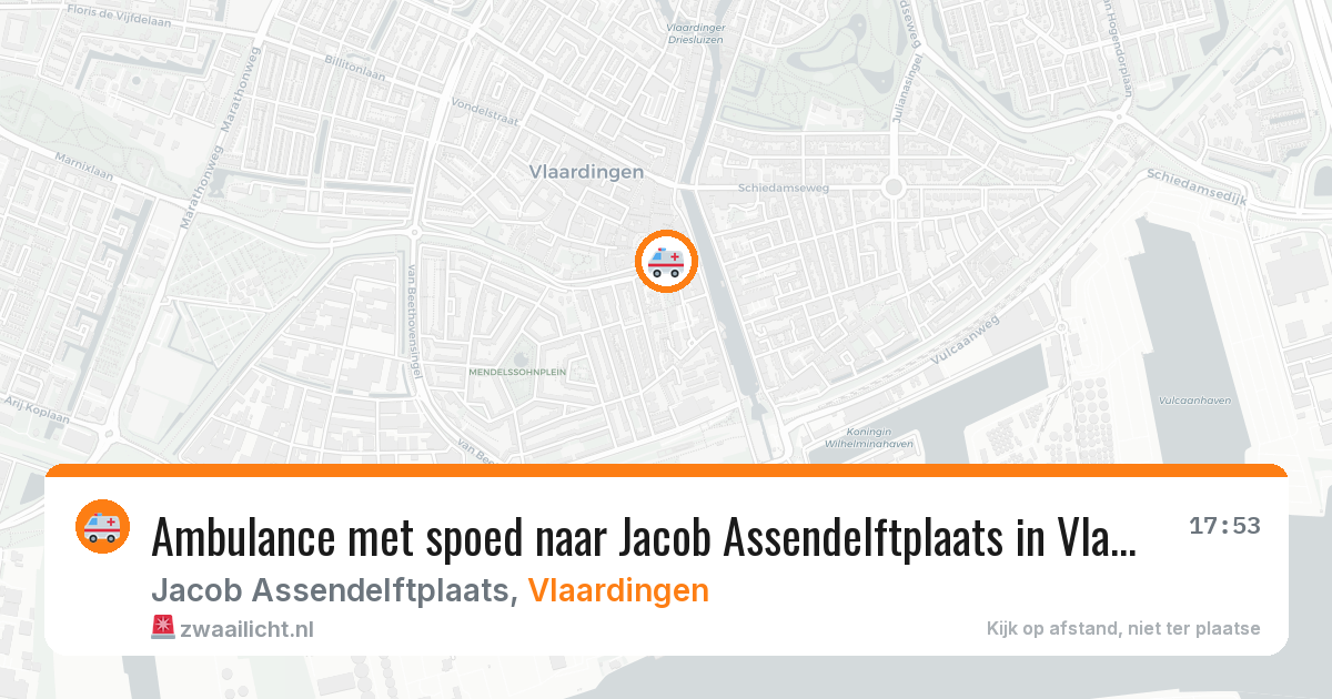 Ambulance met spoed naar Jacob Assendelftplaats in Vlaardingen — 5 jun 2026