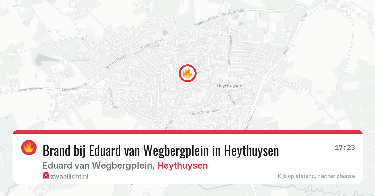 Brand bij Eduard van Wegbergplein in Heythuysen — 21 mrt 2026
