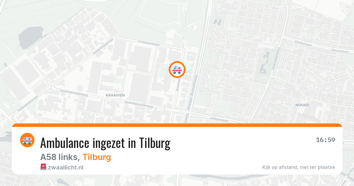 Ambulance ingezet in Tilburg — 11 jul 2026 | 🚨 Zwaailicht.nl