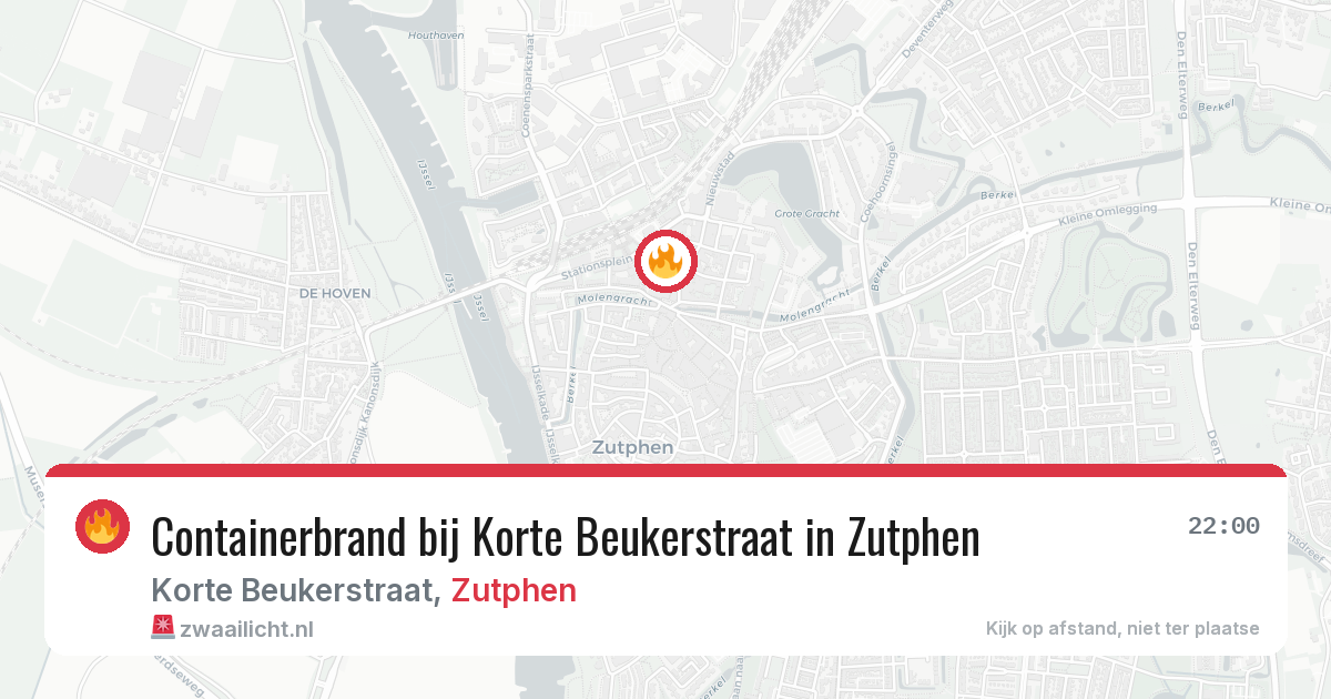 Containerbrand bij Korte Beukerstraat in Zutphen — 10 jun 2026