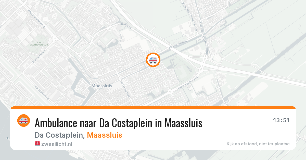 Ambulance naar Da Costaplein in Maassluis — 11 aug 2026