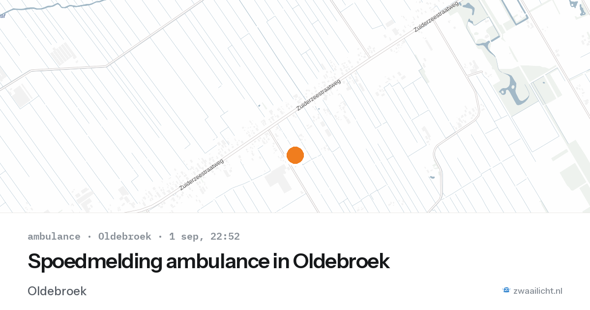 Spoedmelding ambulance in Oldebroek — 1 sep 2026