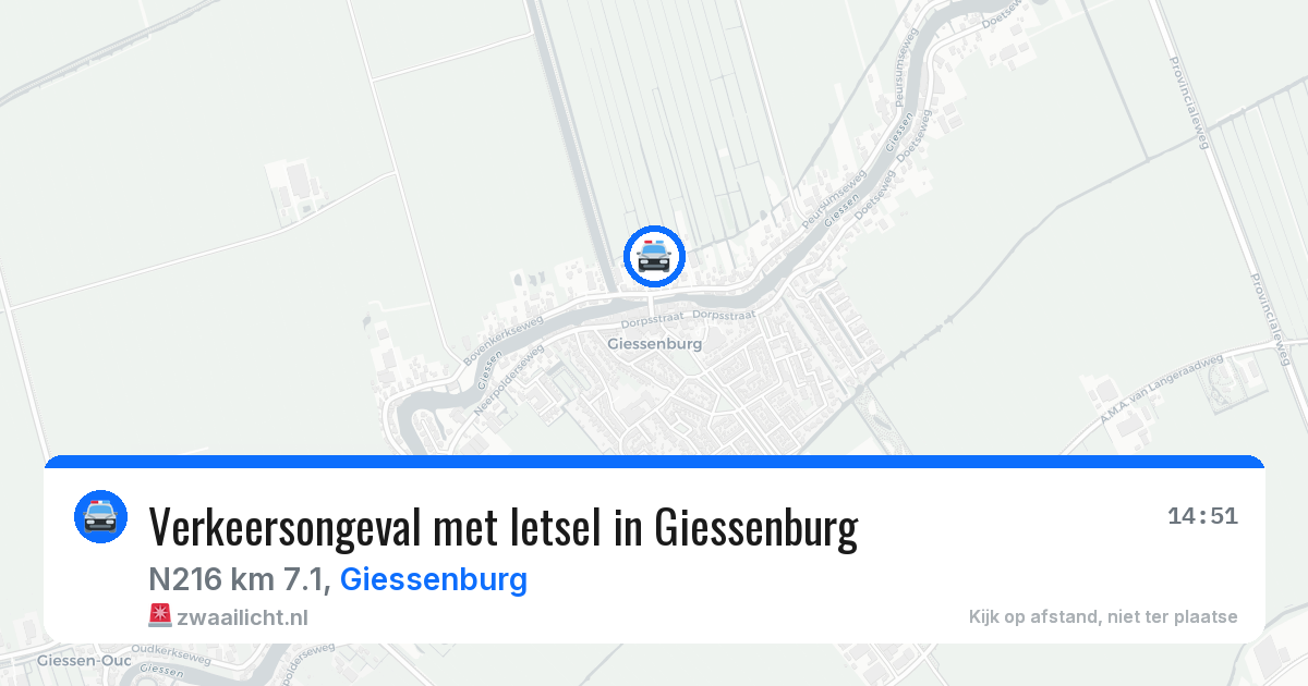Verkeersongeval met letsel in Giessenburg — 10 mei 2026