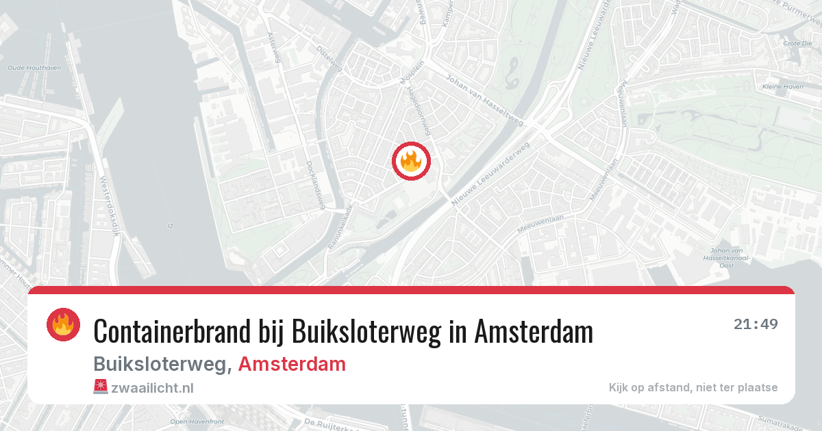 Containerbrand bij Buiksloterweg in Amsterdam — 18 jun 2026