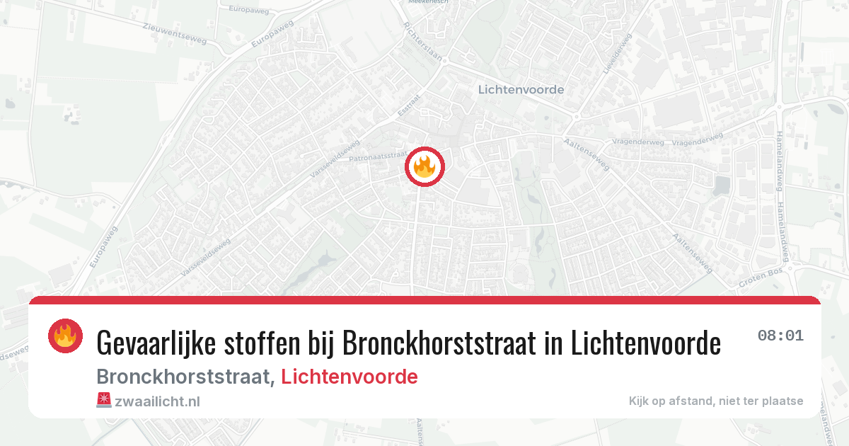 Gevaarlijke stoffen bij Bronckhorststraat in Lichtenvoorde — 1 apr 2026