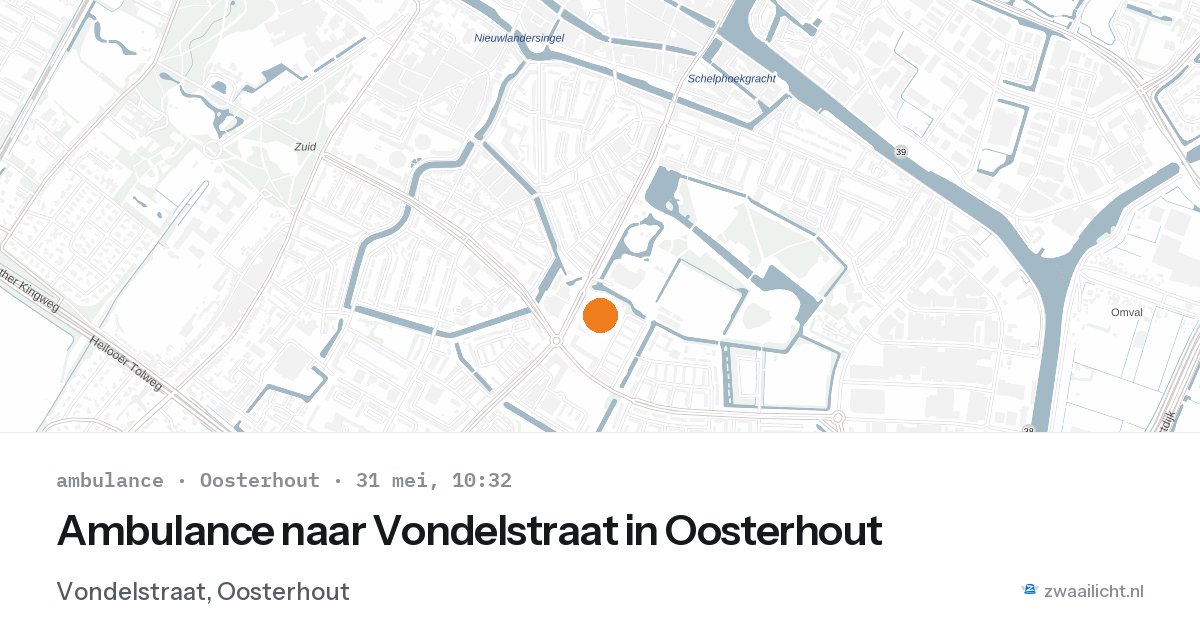 Ambulance naar Vondelstraat in Oosterhout — 31 mei 2026