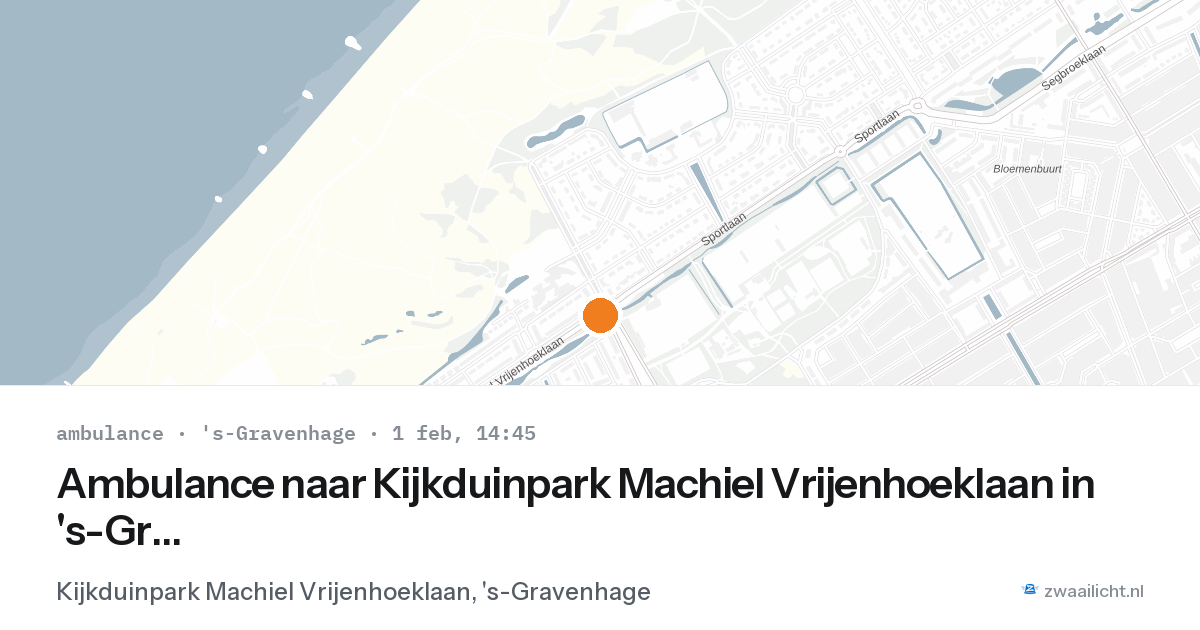 Ambulance naar Kijkduinpark Machiel Vrijenhoeklaan in 's-Gravenhage — 1 feb 2026