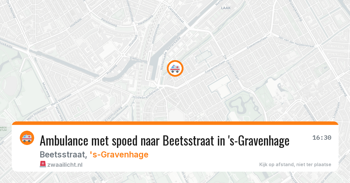 Ambulance met spoed naar Beetsstraat in 's-Gravenhage — 30 jul 2026
