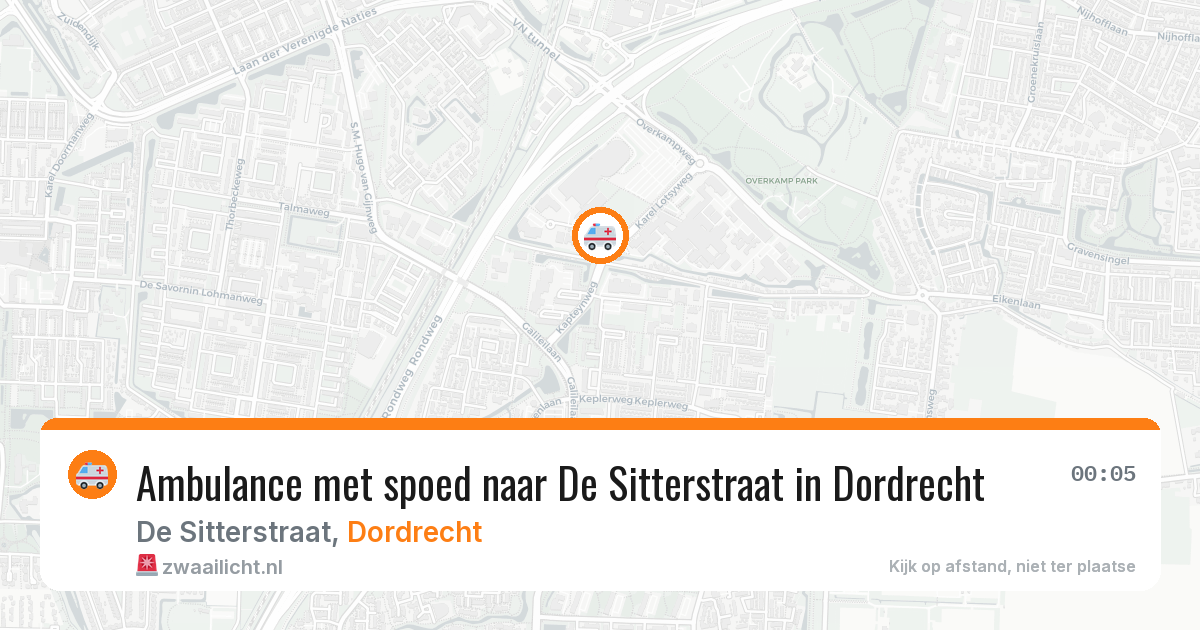 Ambulance met spoed naar De Sitterstraat in Dordrecht — 6 aug 2026