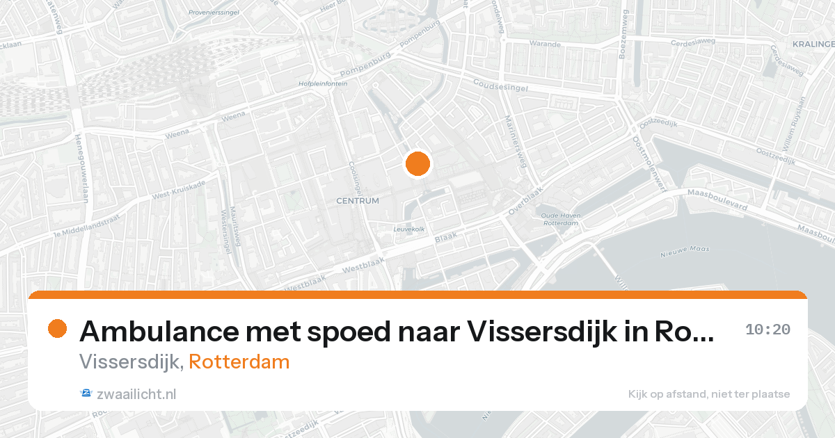 Ambulance met spoed naar Vissersdijk in Rotterdam — 20 aug 2026