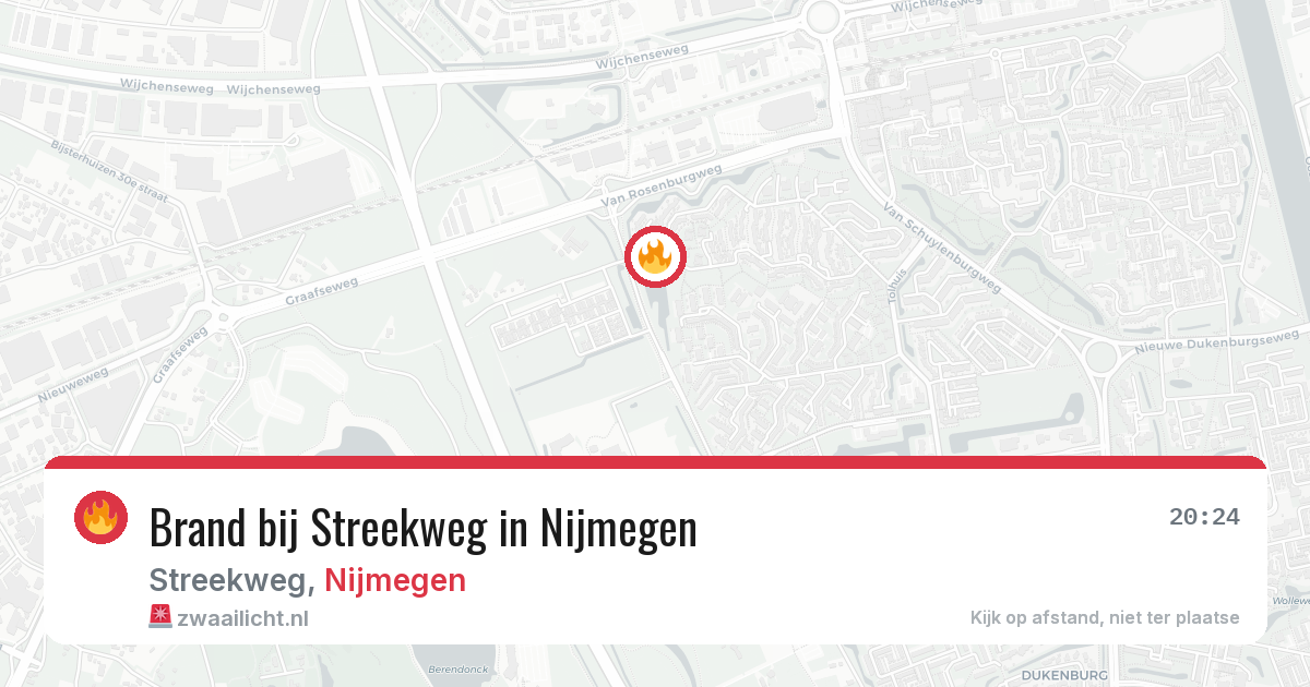 Brand bij Streekweg in Nijmegen — 10 aug 2026