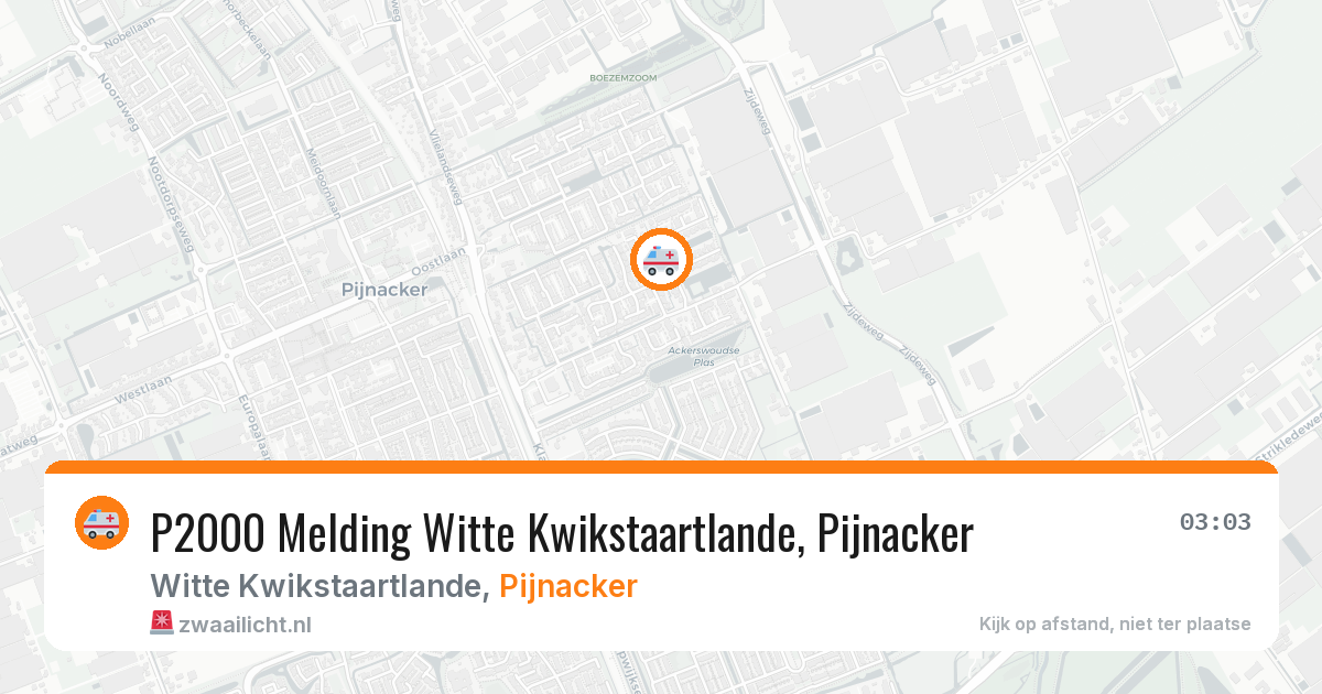 P2000 Melding Witte Kwikstaartlande, Pijnacker — 20 mrt 2026